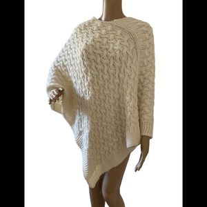 New wool, acrylic mix woven poncho
